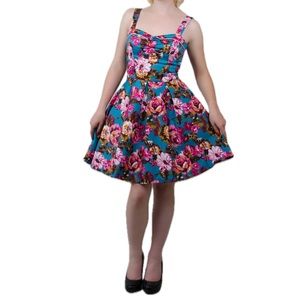 Like New! Beach Bash by Art & Tatyana Floratina Dress Turquoise Floral Print